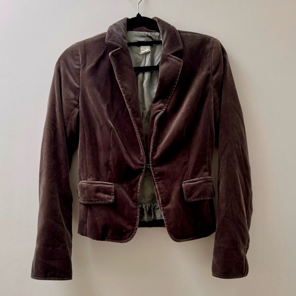 J. Crew Gray Velvet Blazer - Size 0